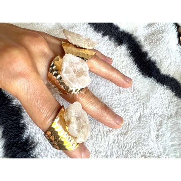 Celestial RAW Quartz Geode Ring - Picture 6 of 9